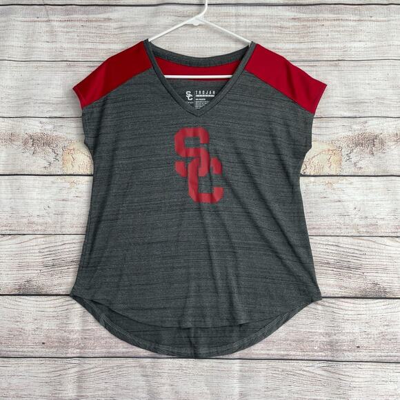 USC Trojans Performance T-Shirt Women's‎ Size Small Gray/Red - Picture 1 of 6